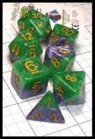 Dice : Dice - Dice Sets - Halfsies Green with Purple GKG 525 - Dark Ages